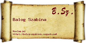 Balog Szabina névjegykártya