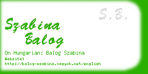szabina balog business card